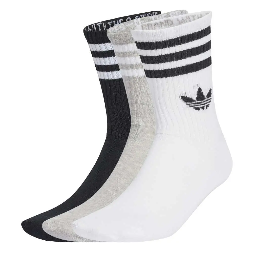 3-Stripes Crew Socks 3 Pairs White