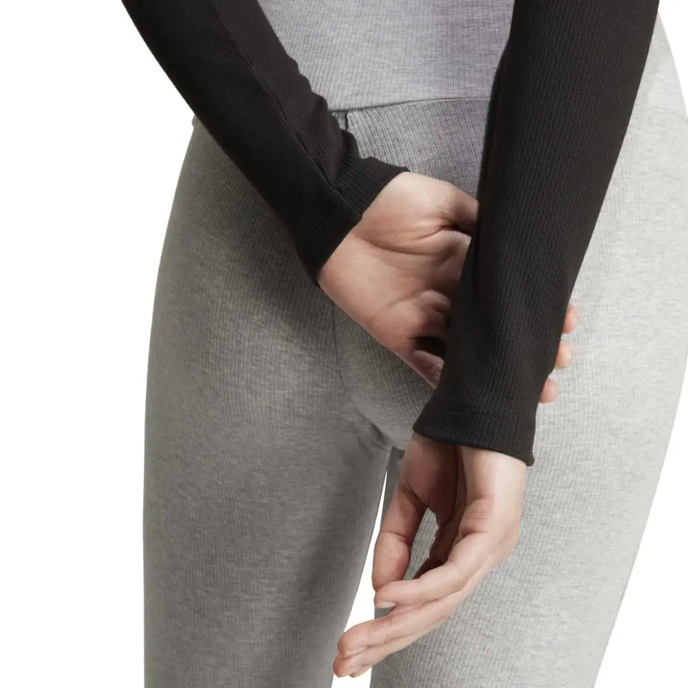 Essentials Ribbed Crop Long Sleeve Long-Sleeve T-Shirt Black - Image 5