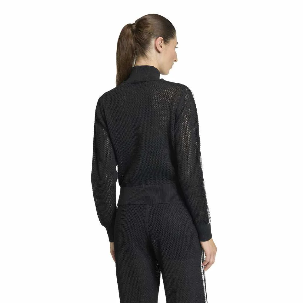 Knitted Crochet Firebird Track Jacket Black - Image 3