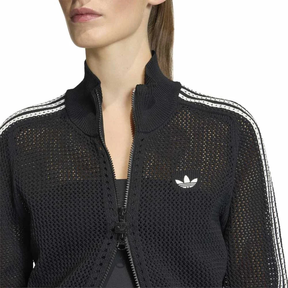 Knitted Crochet Firebird Track Jacket Black - Image 5