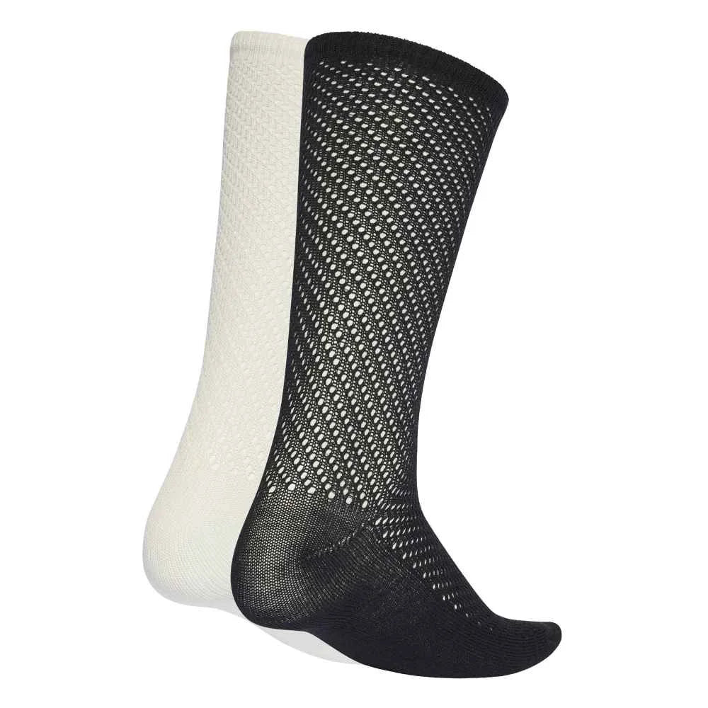 Crochet Crew Socks 2 Pairs White - Image 2