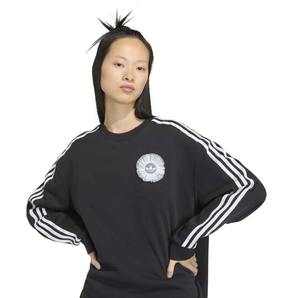 Originals Lace Branding Crew Sweatshirt Black - Image 5