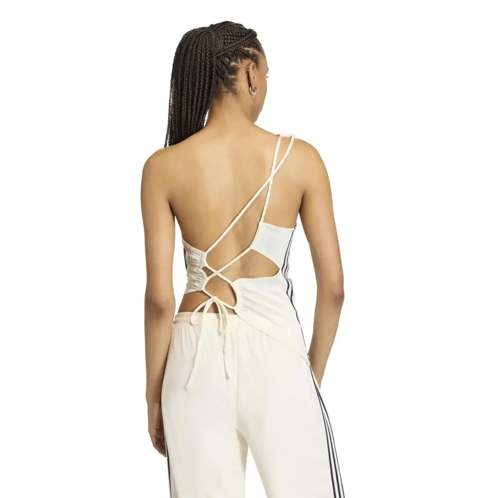 Rouched One Shoulder Long-Sleeve T-Shirt White - Image 3