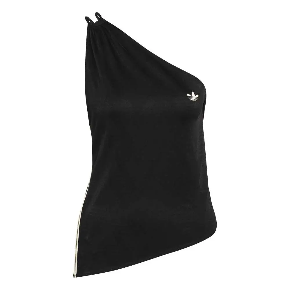 Rouched One Shoulder Top Black