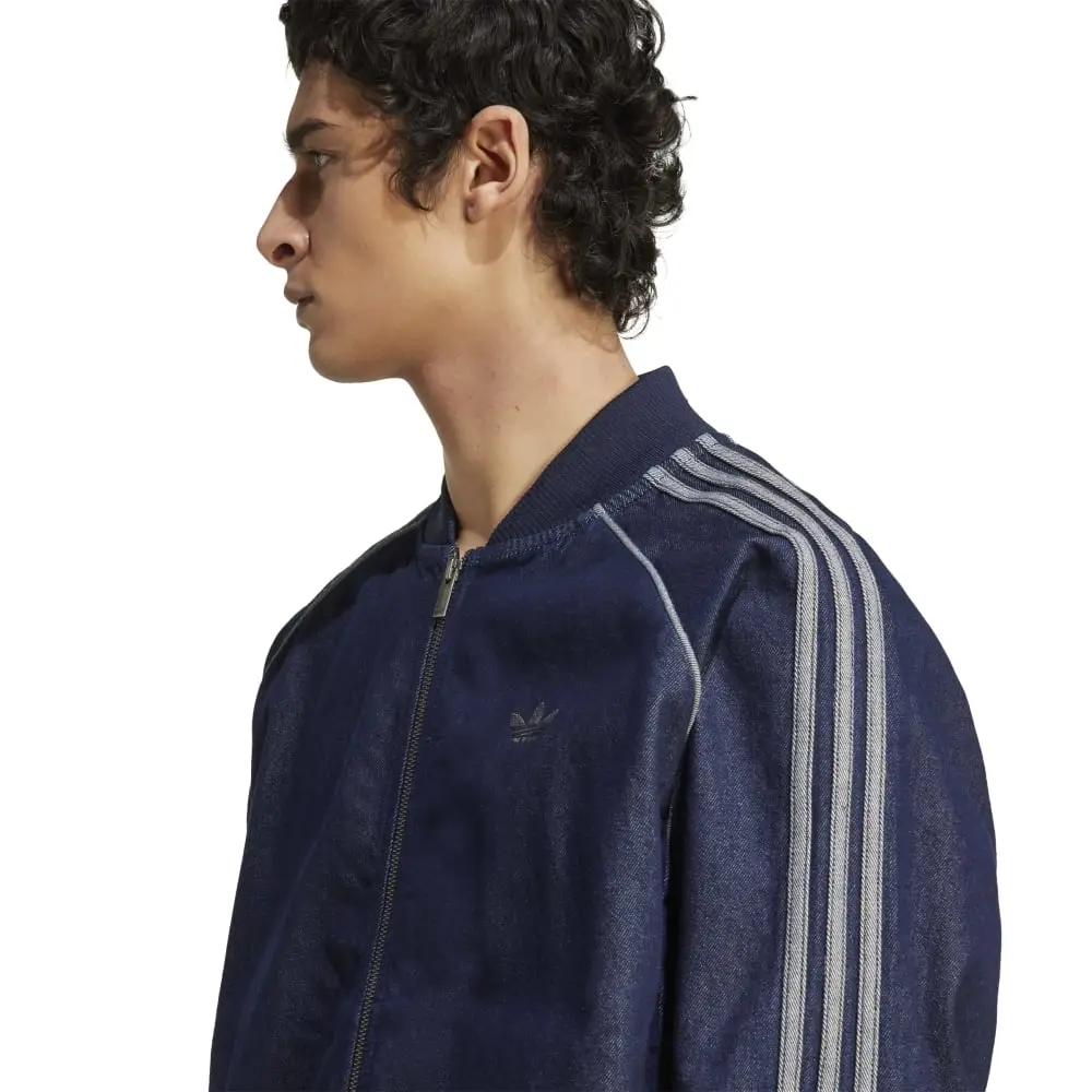 Sst Adicolor Loose Sst Denim Stone Jacket Blue - Image 4