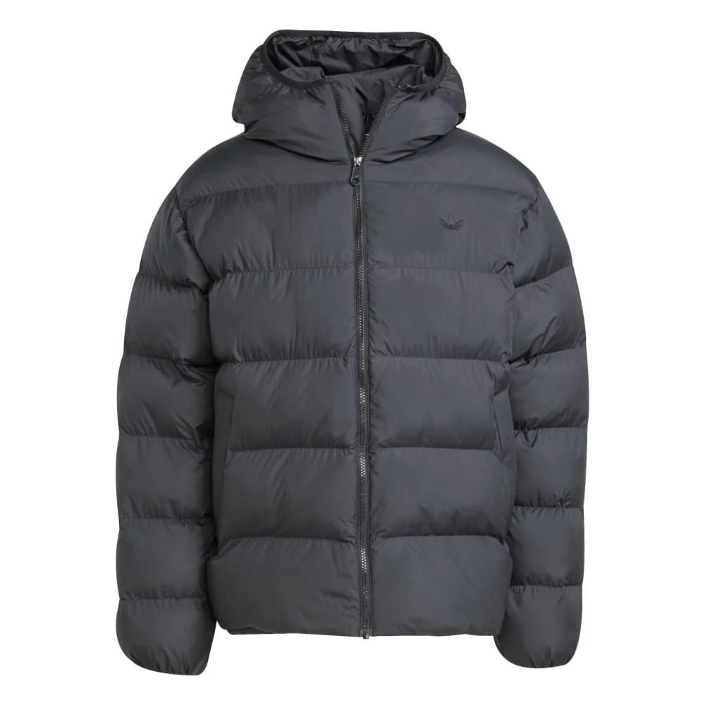 Tonal Hooded Puffer Jacket Black
