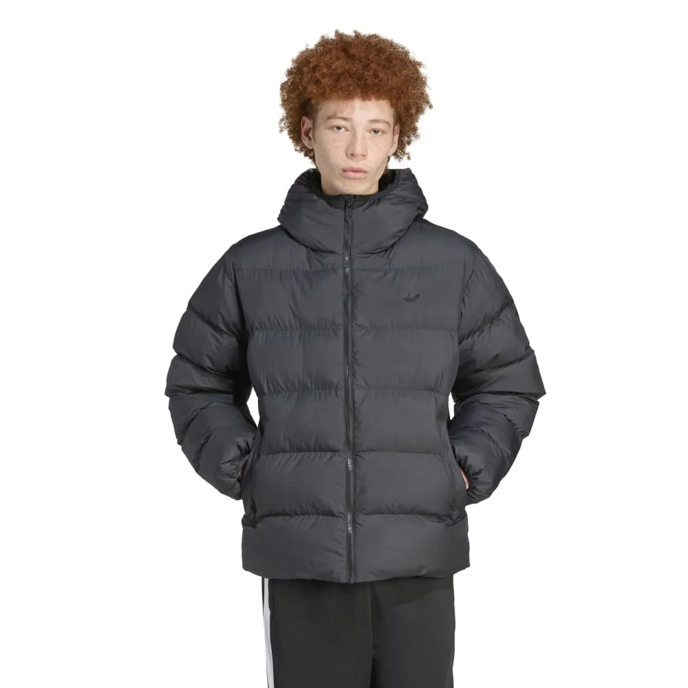 Tonal Hooded Puffer Jacket Black - Image 2