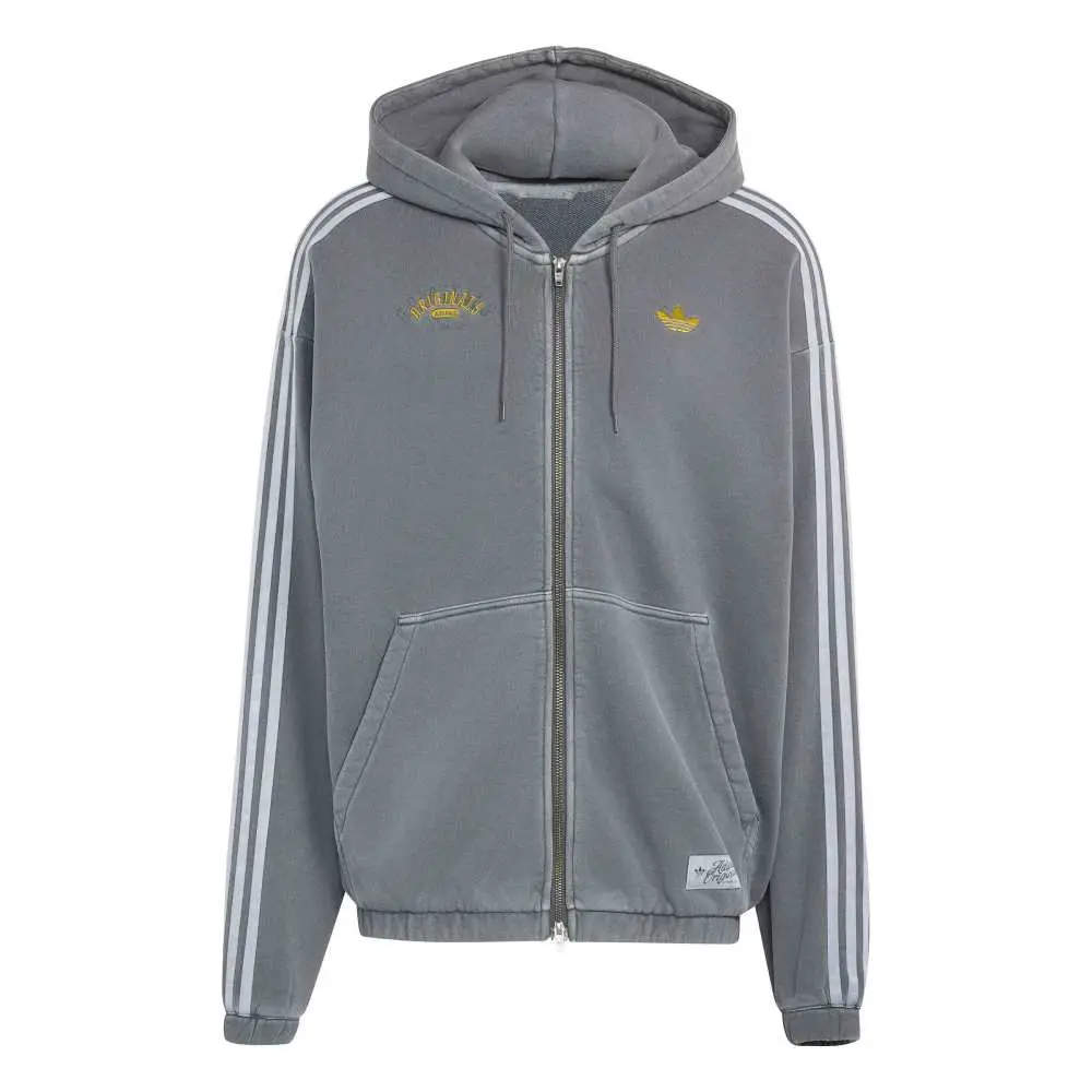 Washed Graphics Zip-Thru Hoodie Grey
