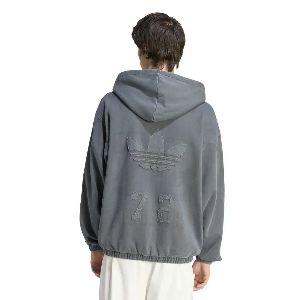 Washed Graphics Zip-Thru Hoodie Grey - Image 3