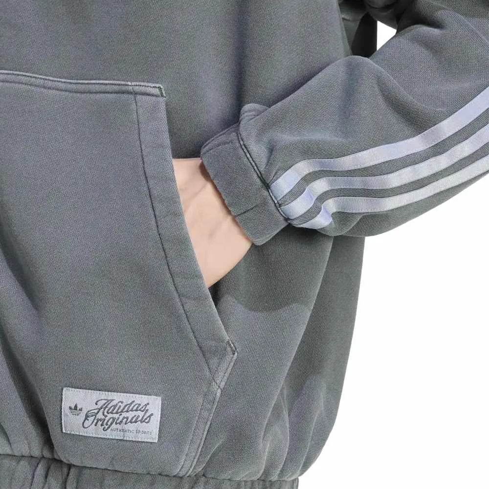 Washed Graphics Zip-Thru Hoodie Grey - Image 4