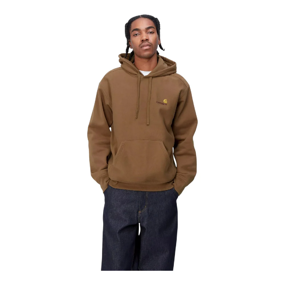 Hooded American Script Sweat Brown - Image 3