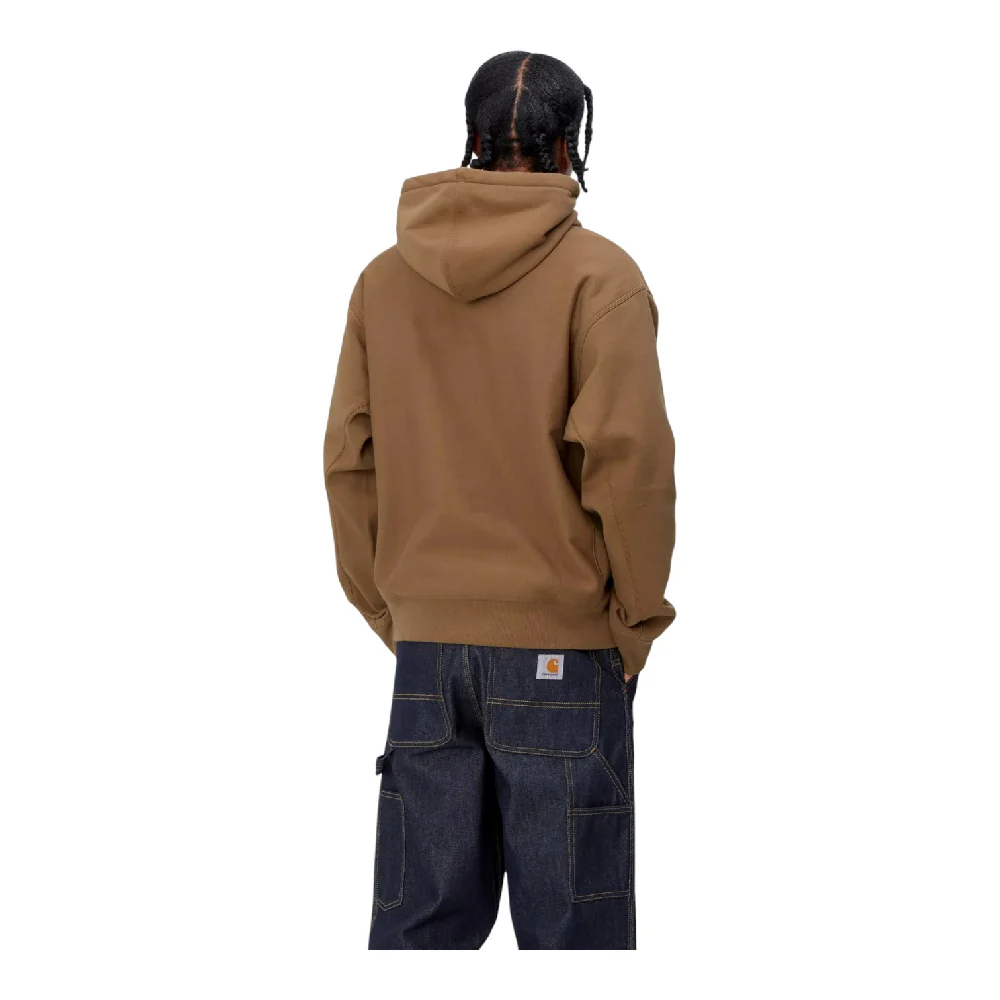 Hooded American Script Sweat Brown - Image 4