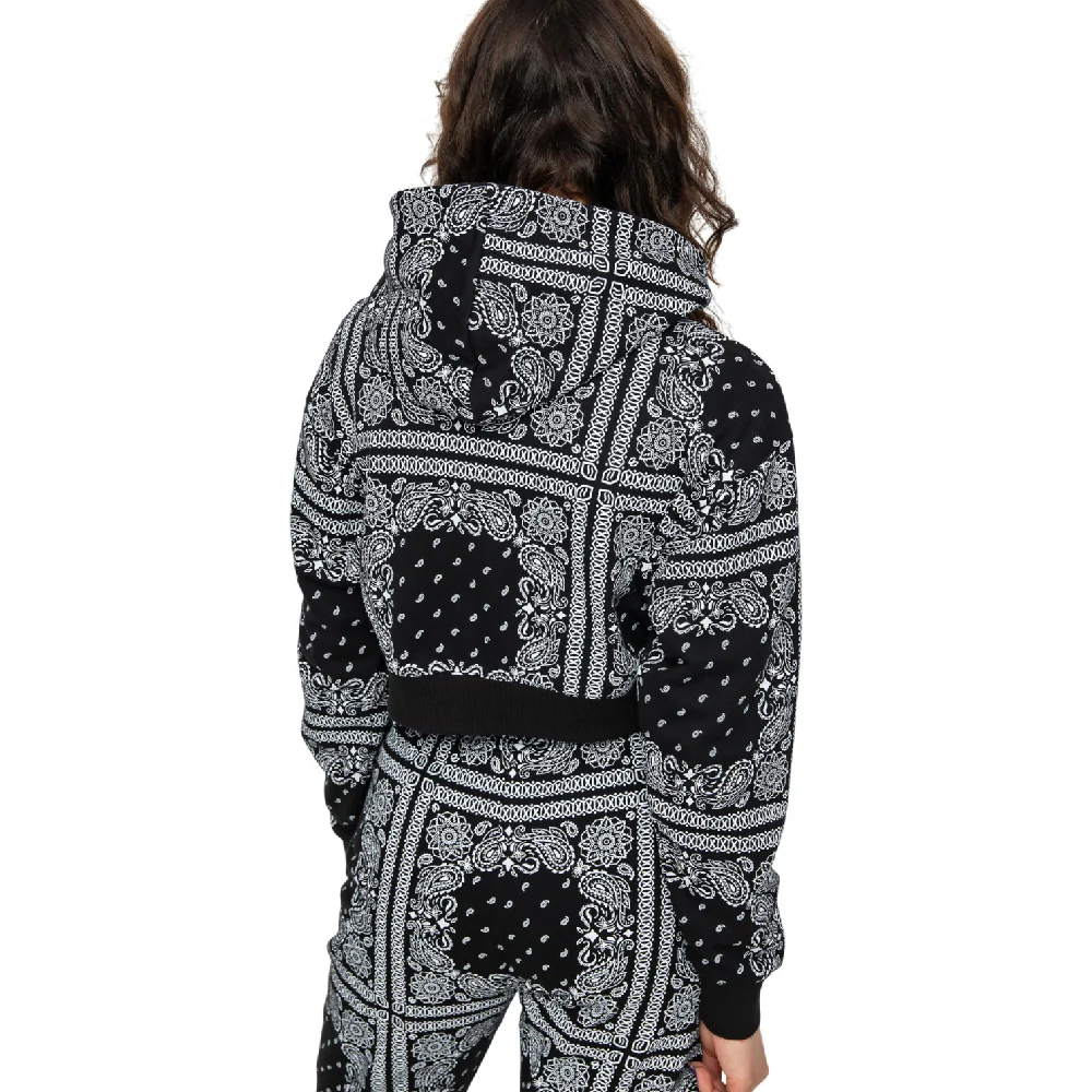 Hooded Crop Top Hoodie Black - Image 2