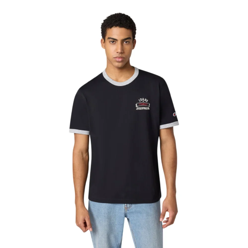 Ringer T-Shirt Black - Image 2