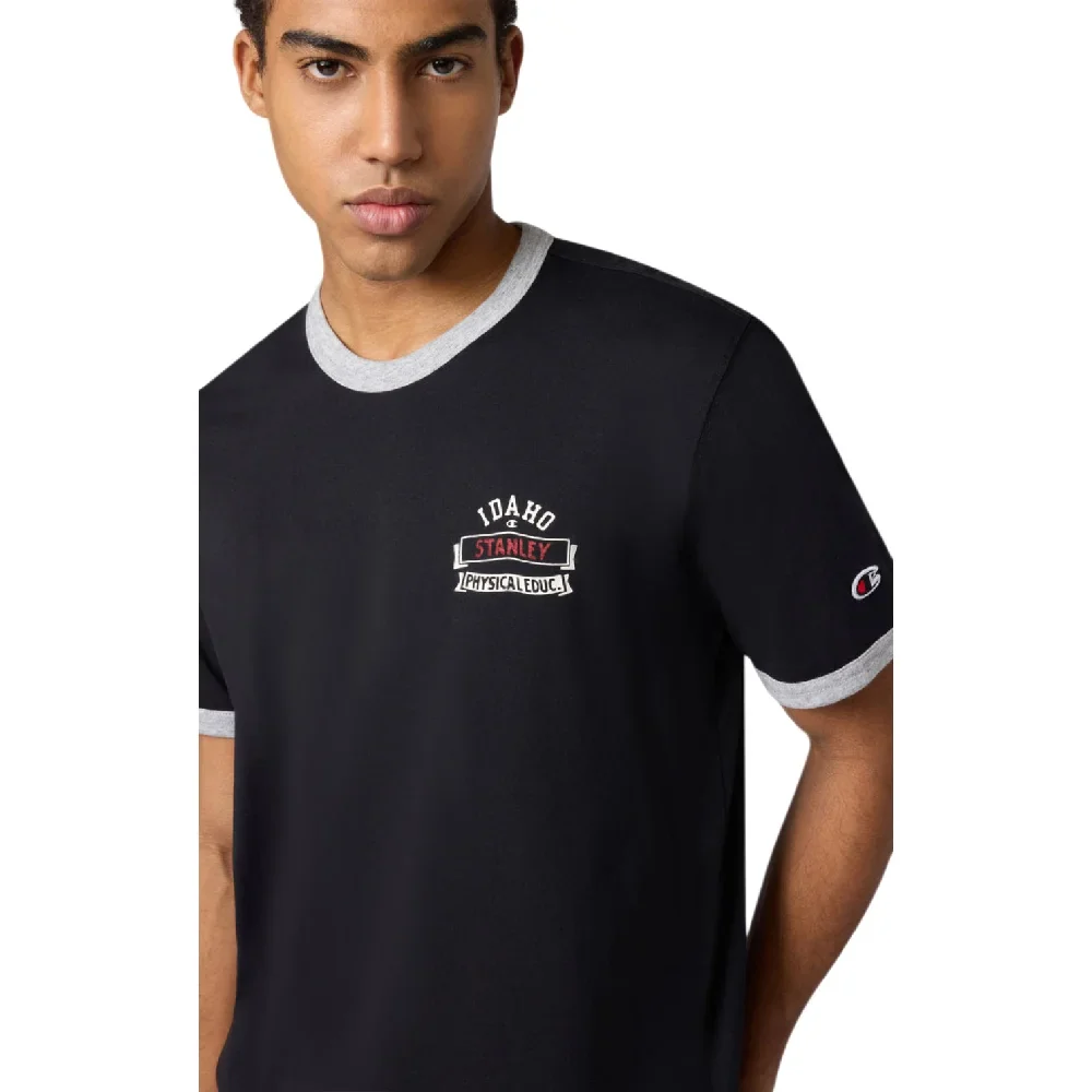 Ringer T-Shirt Black - Image 4