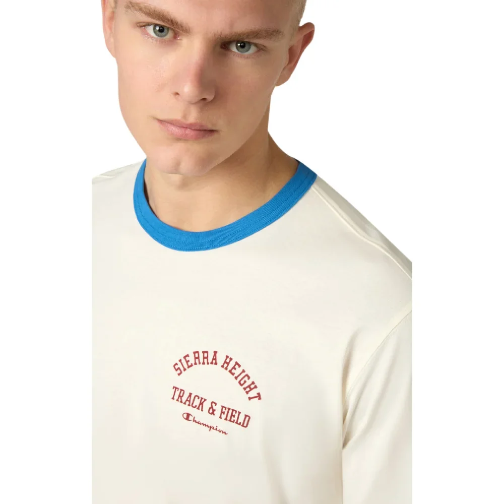 Ringer T-Shirt Cream Blue - Image 3