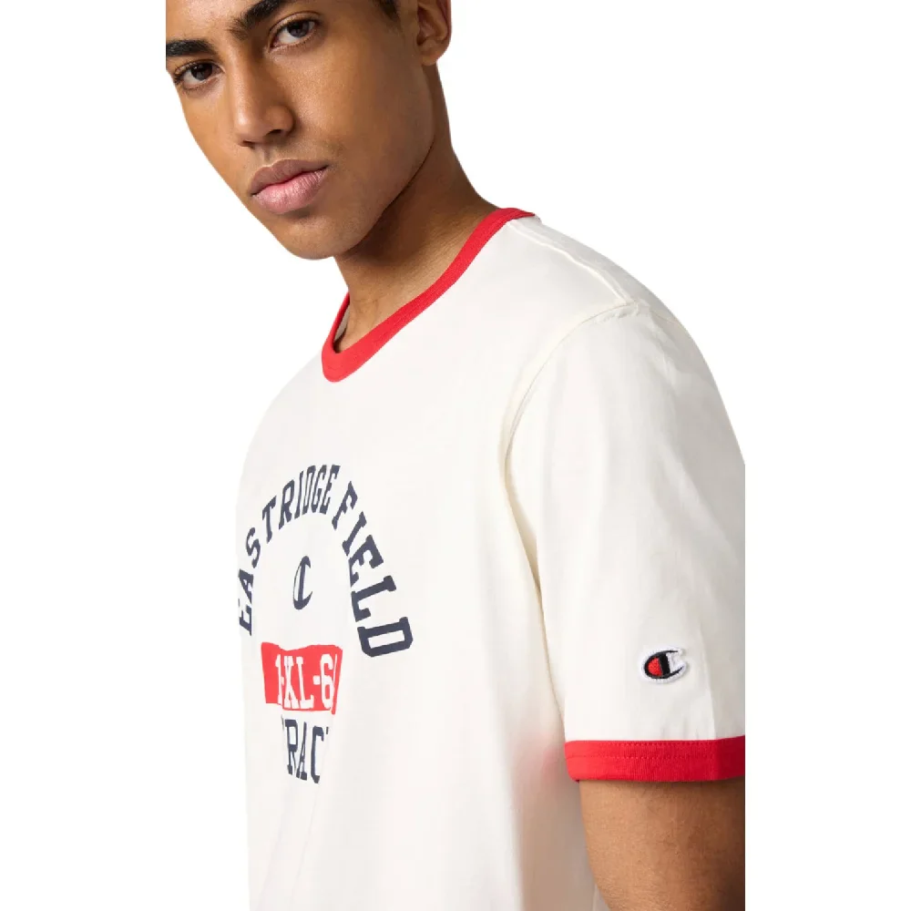 Ringer T-Shirt Cream Red - Image 3