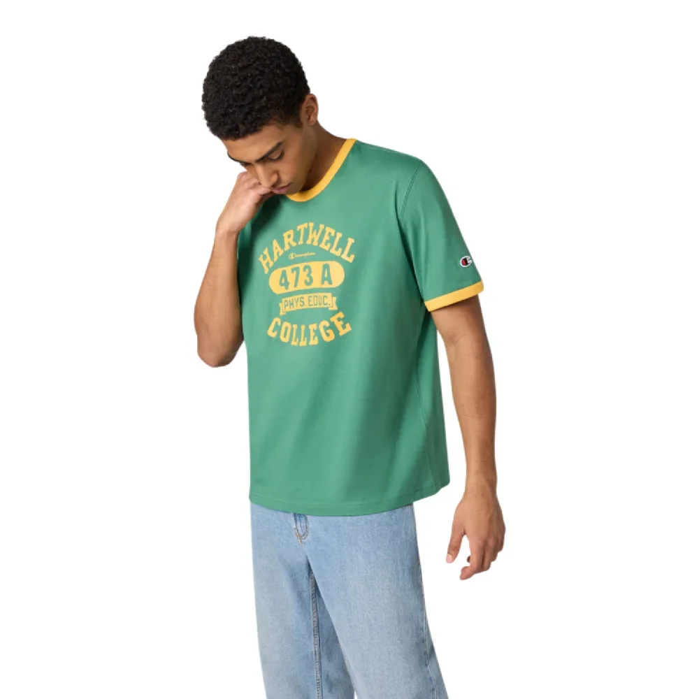 Ringer T-Shirt Green Yellow - Image 2