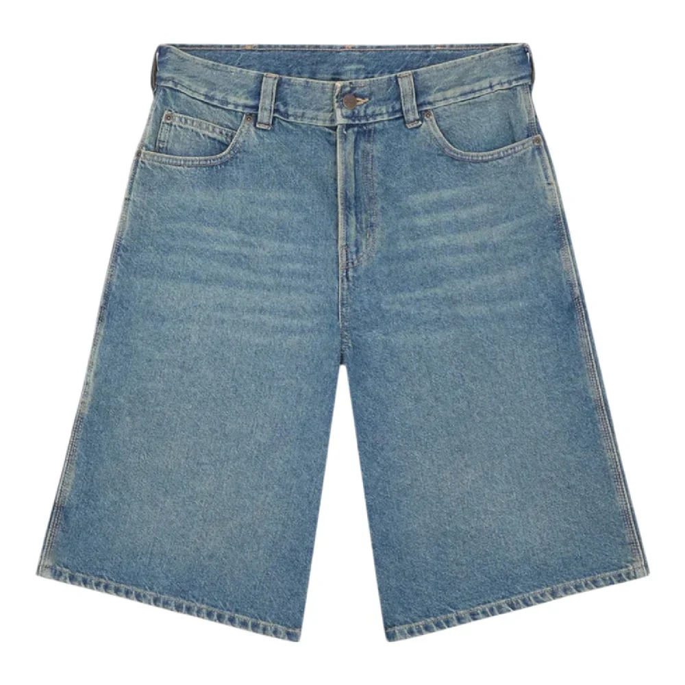 958 13 Inch Loose Short Jeans Khaki Tinted Blue