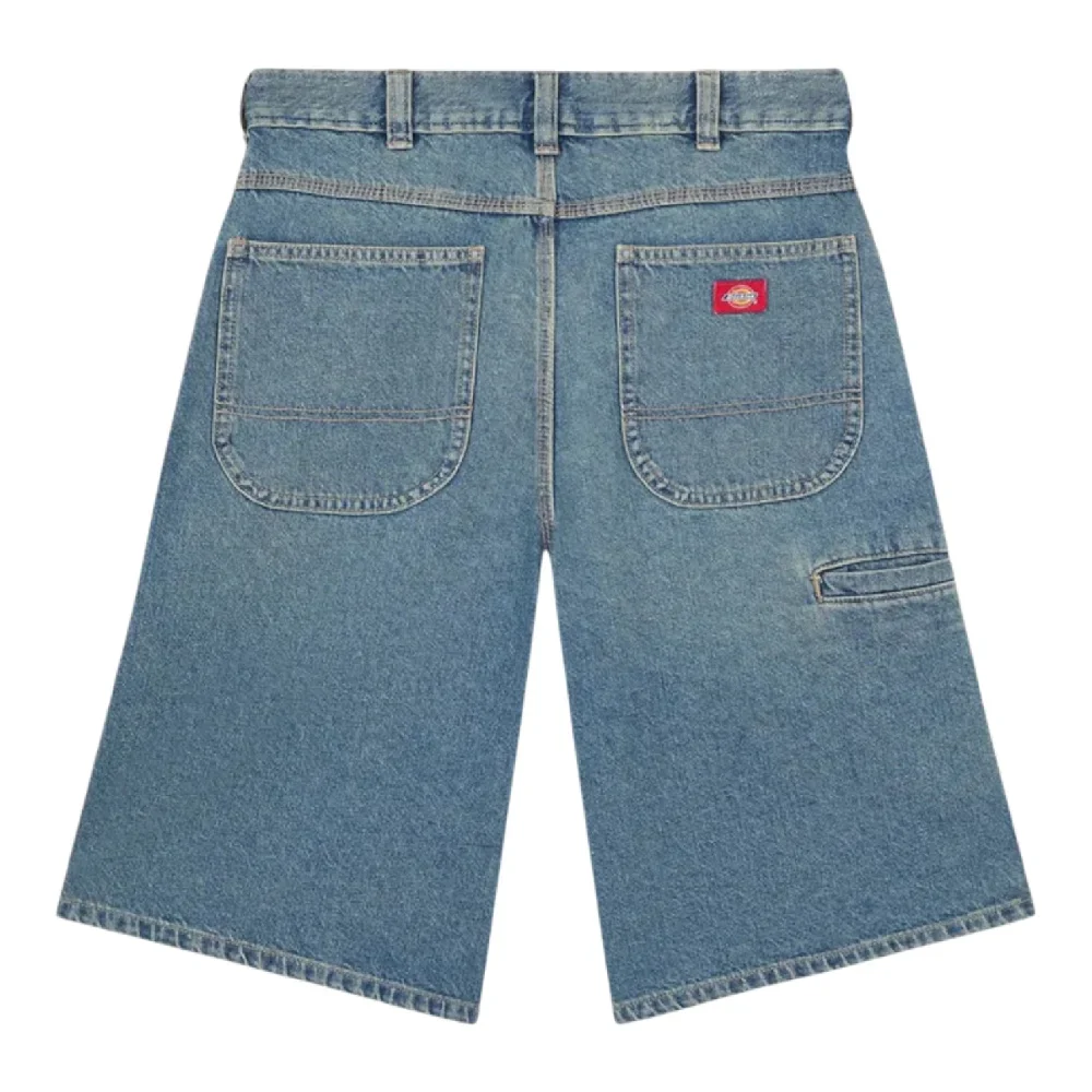 958 13 Inch Loose Short Jeans Khaki Tinted Blue - Image 2