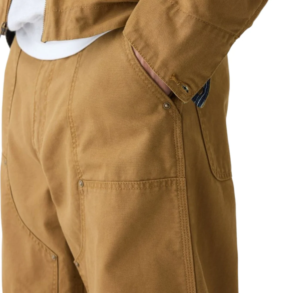 Double Knee Canvas Carpenter Pant Beige - Image 4