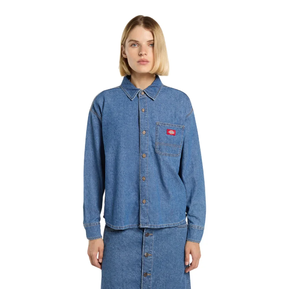 Lightweight Denim Shirt Ls W Classic Blue - Image 3
