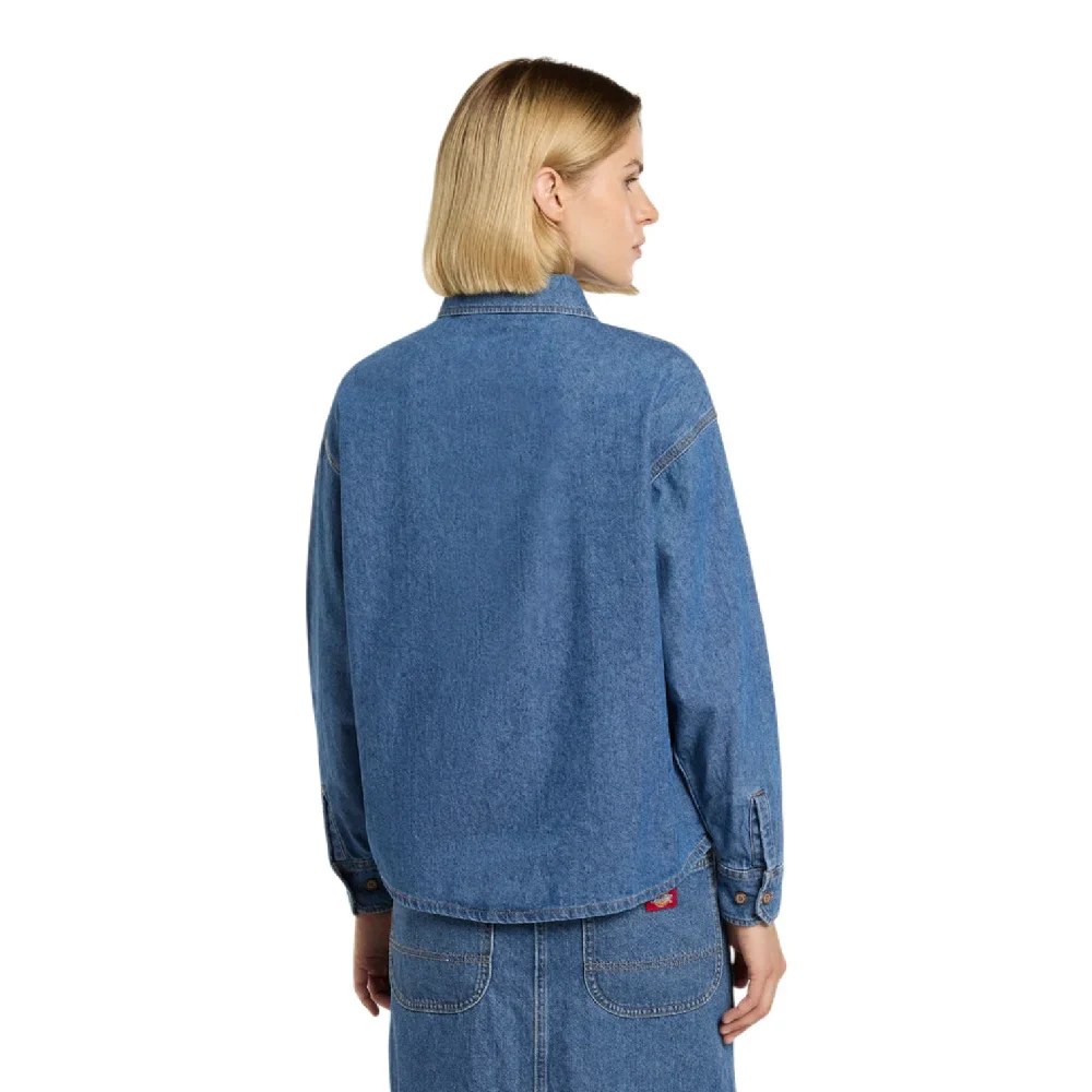Lightweight Denim Shirt Ls W Classic Blue - Image 4