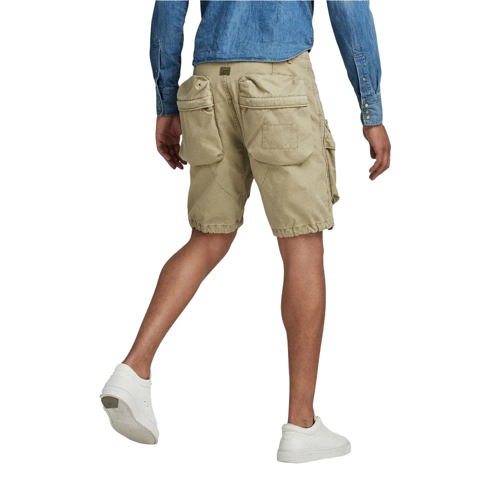 Relaxed Cargo Short Beige - Image 3