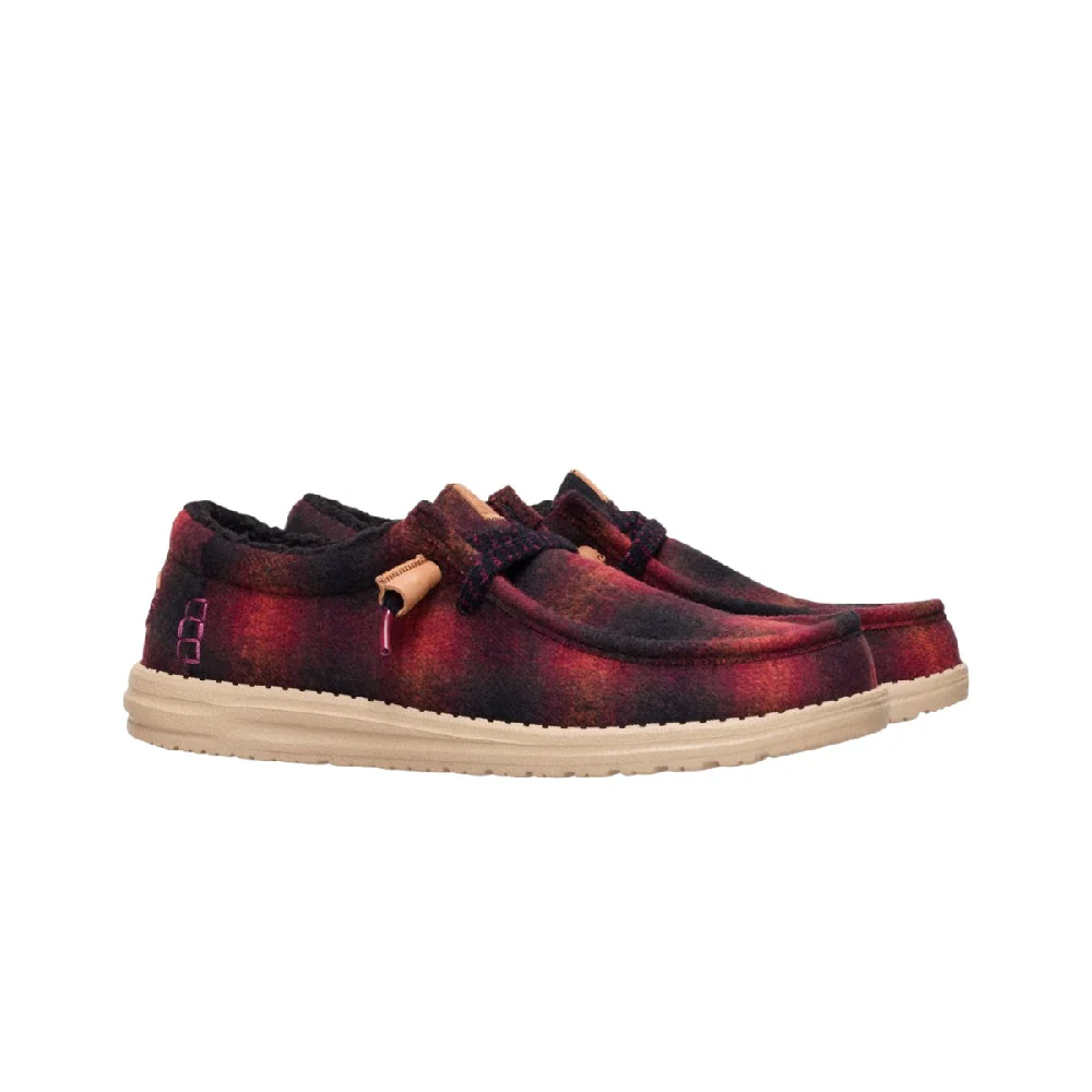 Wally Cozy Plaid Shoes Red Black - Image 2