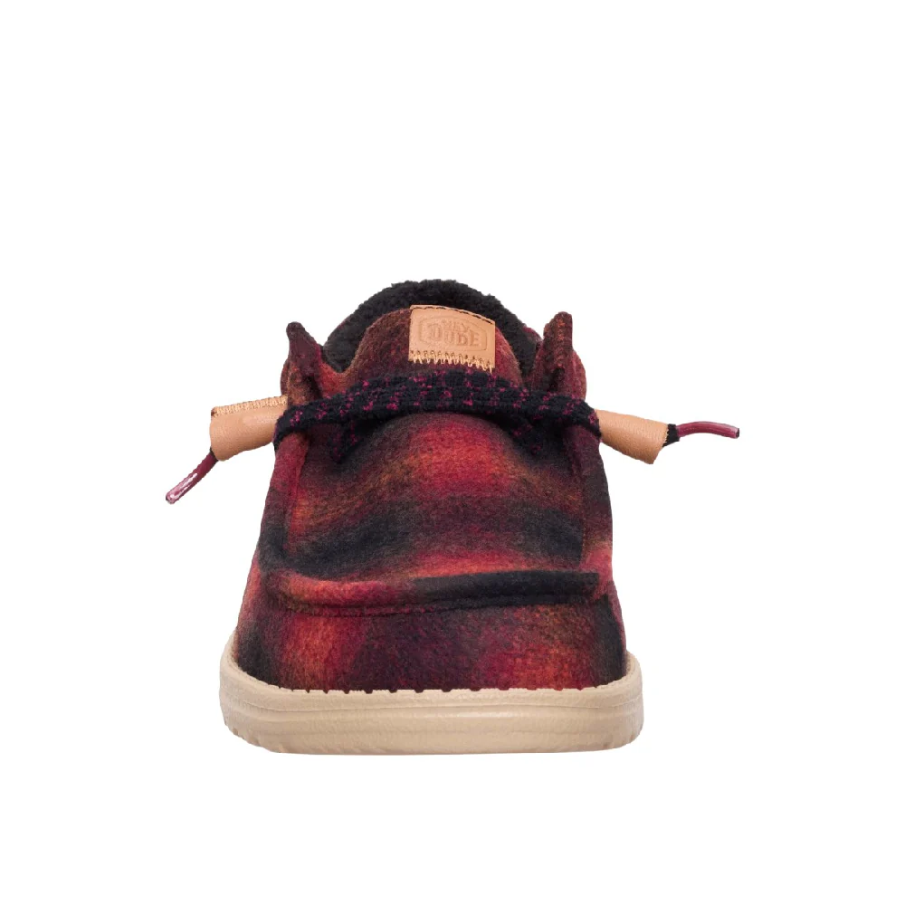 Wally Cozy Plaid Shoes Red Black - Image 4