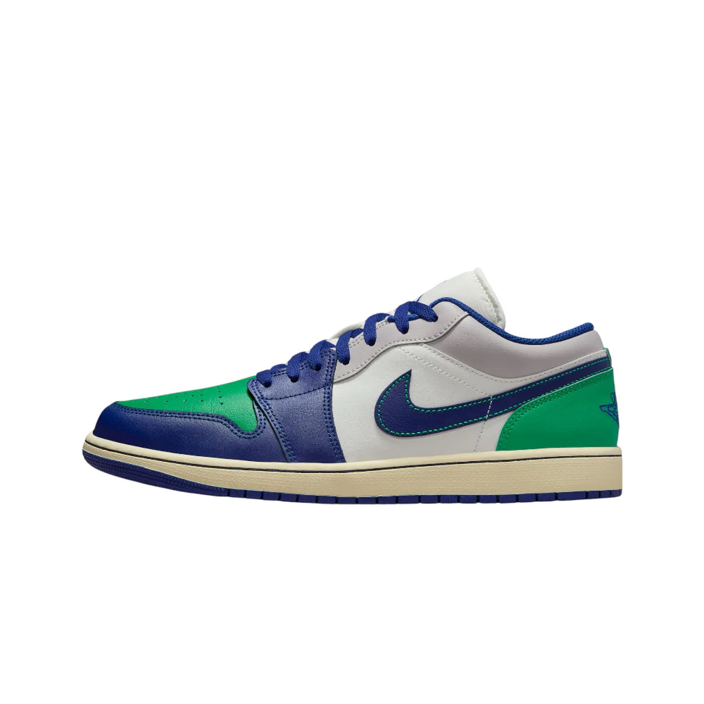 Air Jordan 1 Low White Blue Green Sneakers