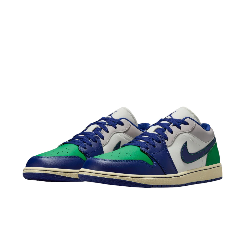 Air Jordan 1 Low White Blue Green Sneakers - Image 2