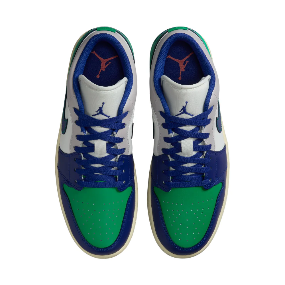 Air Jordan 1 Low White Blue Green Sneakers - Image 4