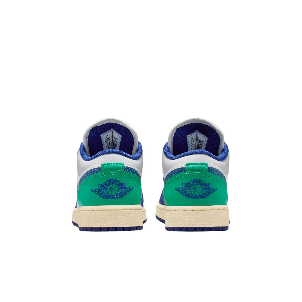 Air Jordan 1 Low White Blue Green Sneakers GS - Image 5