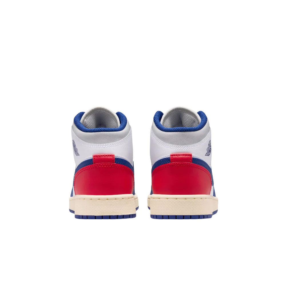 Air Jordan 1 Mid GS White Blue Red Sneakers - Image 5