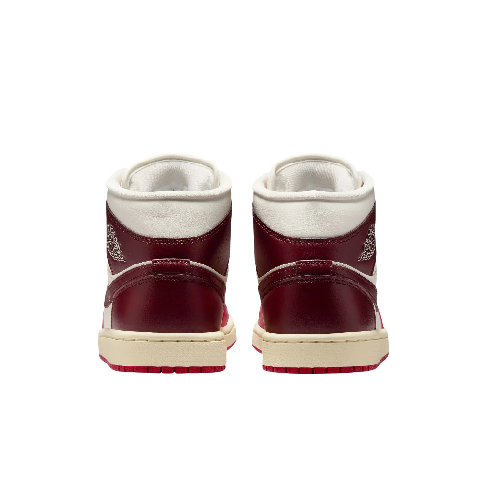 Air Jordan 1 Mid Mystic Hibiscus Sneakers White Red Black - Image 5