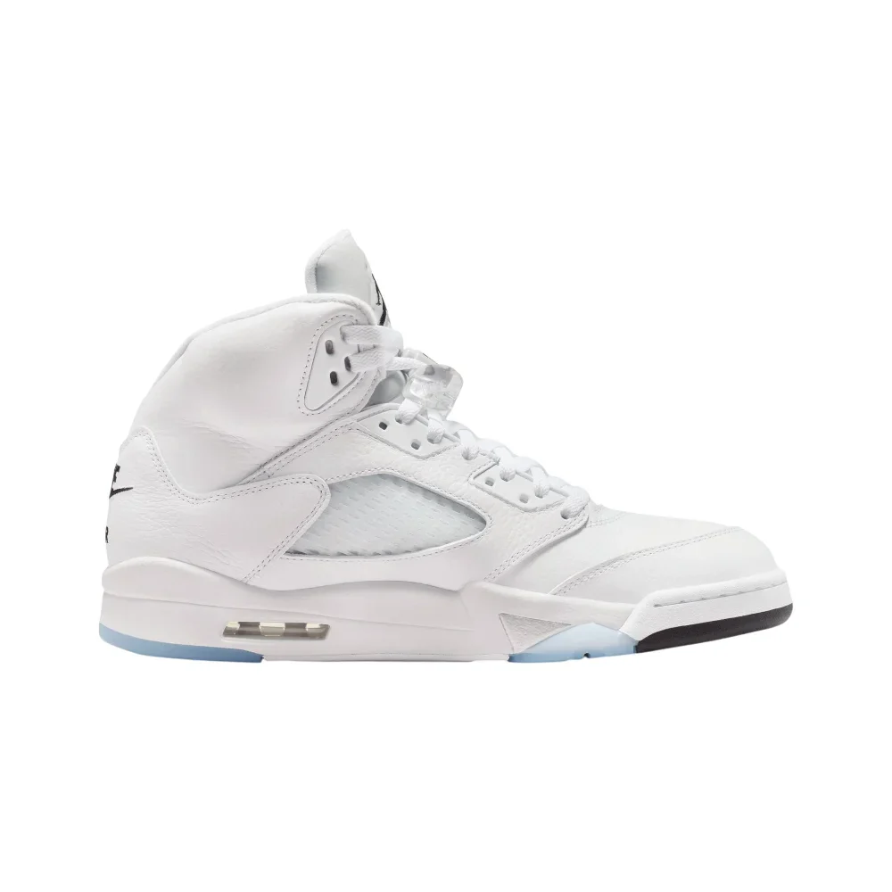 Air Jordan 5 Retro OG White Metallic Basketball Sneakers White - Image 3