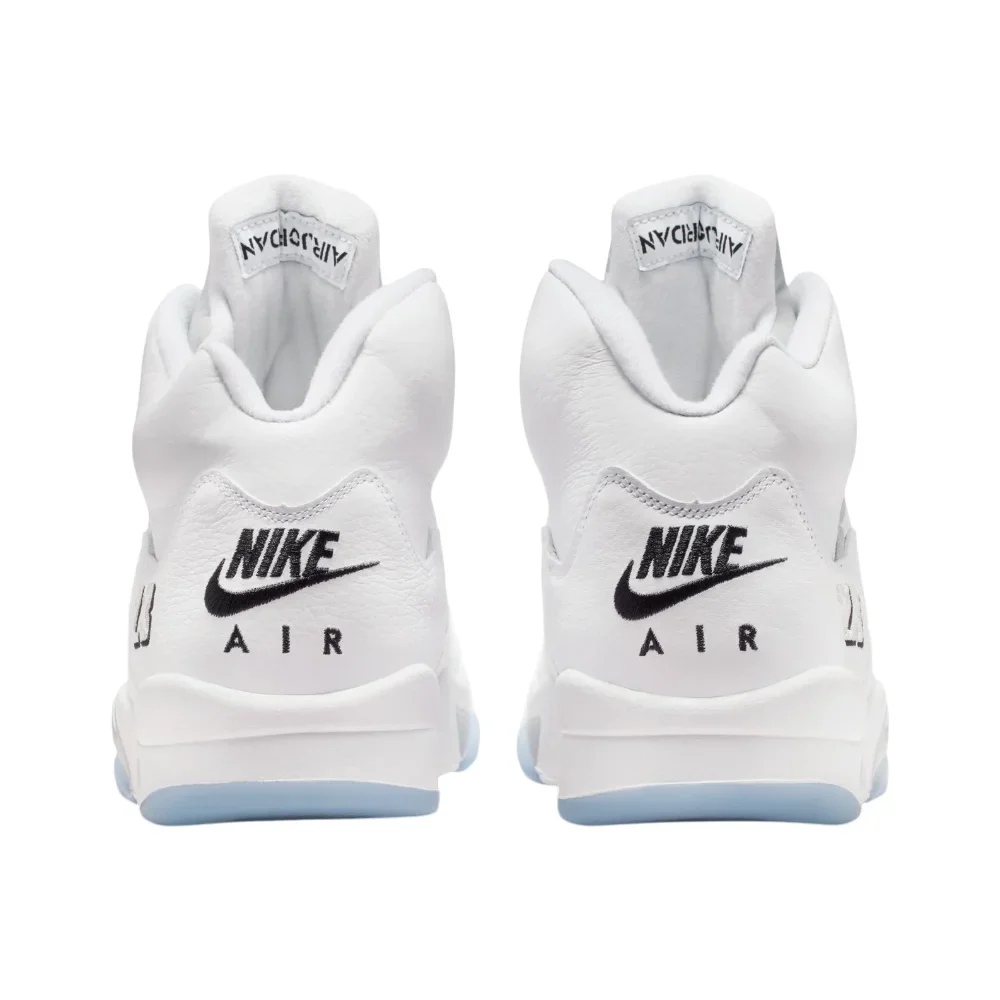 Air Jordan 5 Retro OG White Metallic Basketball Sneakers White - Image 5