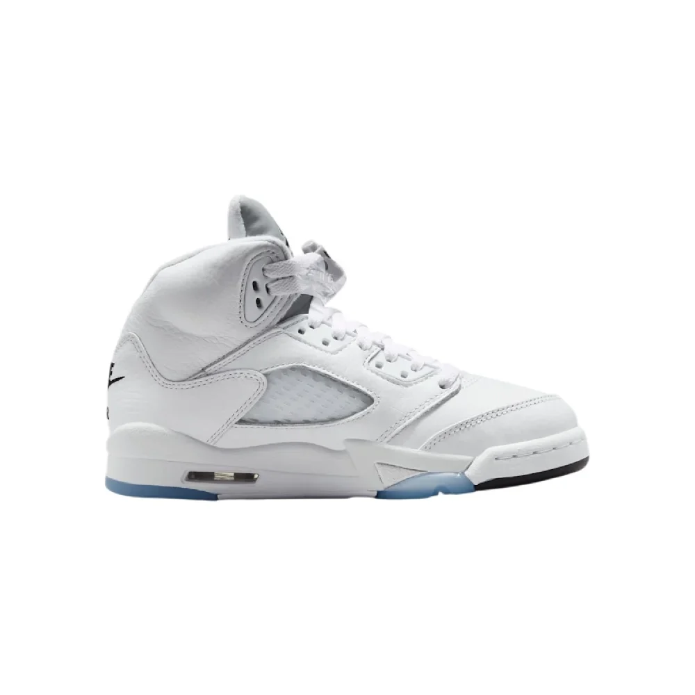 Air Jordan 5 Retro OG White Metallic Sneakers GS - Image 3