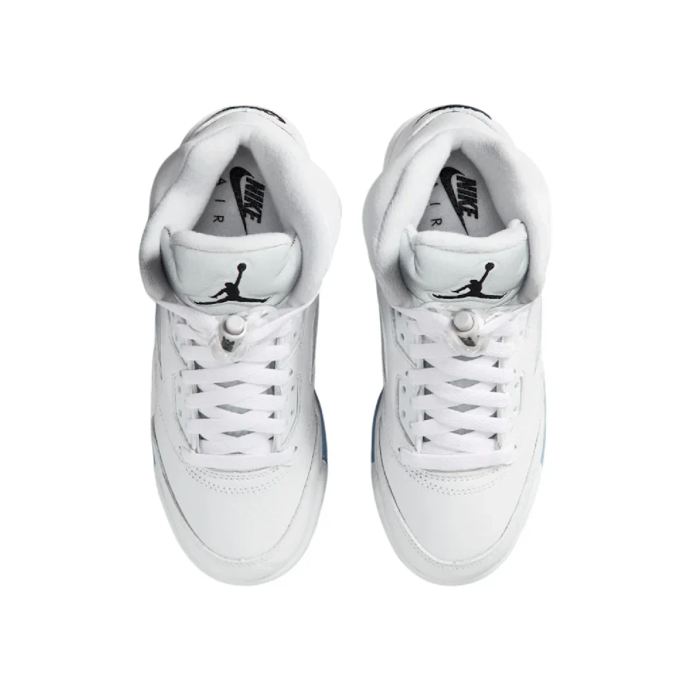 Air Jordan 5 Retro OG White Metallic Sneakers GS - Image 4