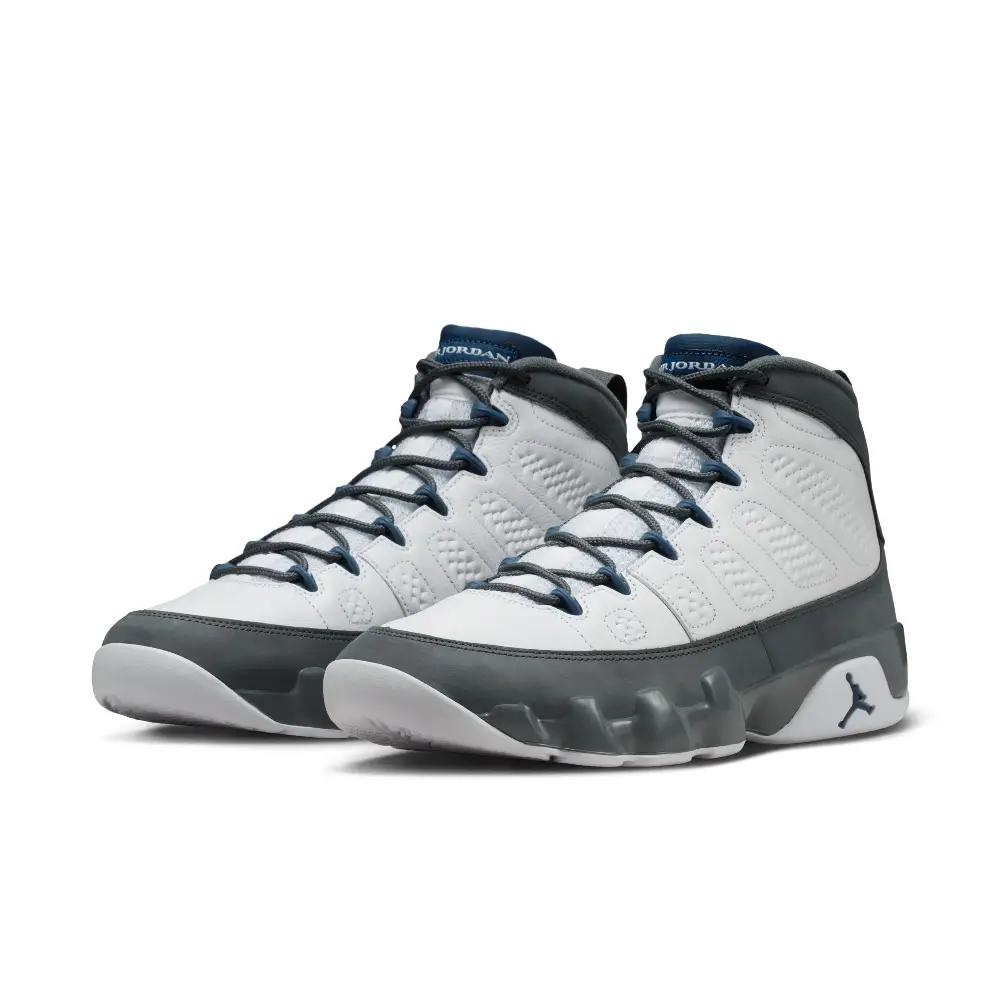 Air Jordan 9 Retro "Flint Grey and French Blue" Sneakers White - Image 2