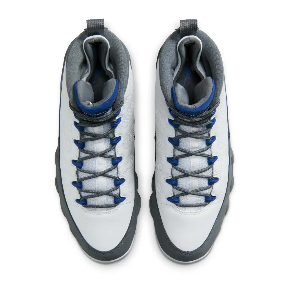 Air Jordan 9 Retro "Flint Grey and French Blue" Sneakers White - Image 4