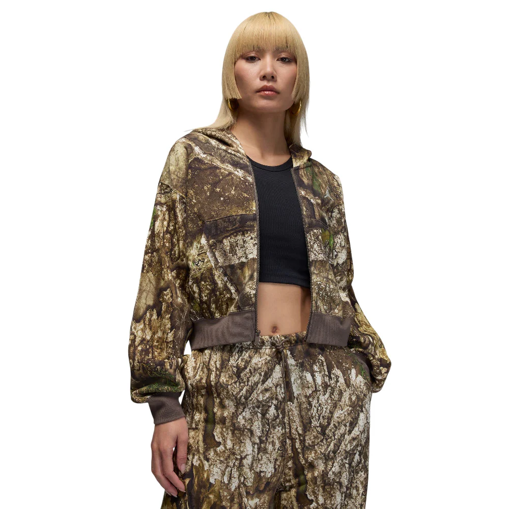 Brooklyn Fleece Realtree Mod Crop Full-Zip Hoodie White