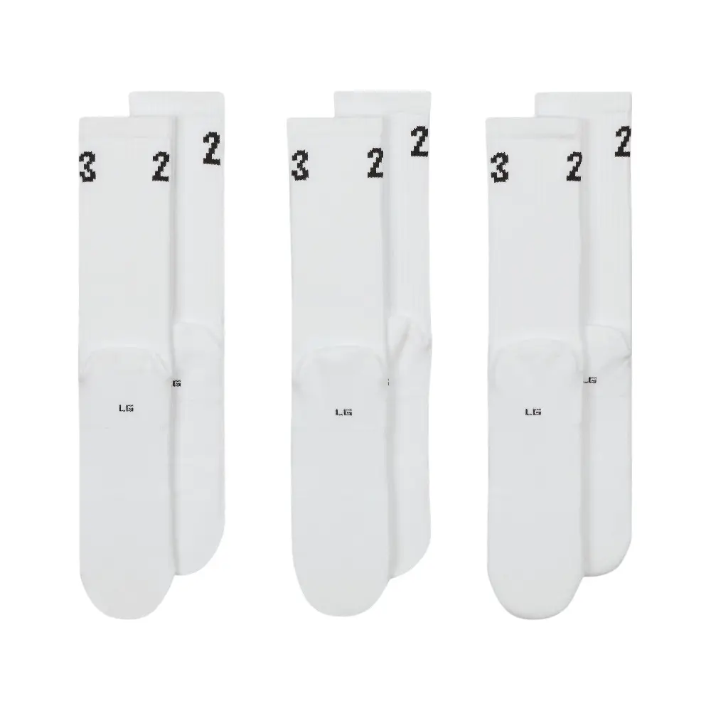 Essential Crew Socks White (3 Pairs) - Image 3
