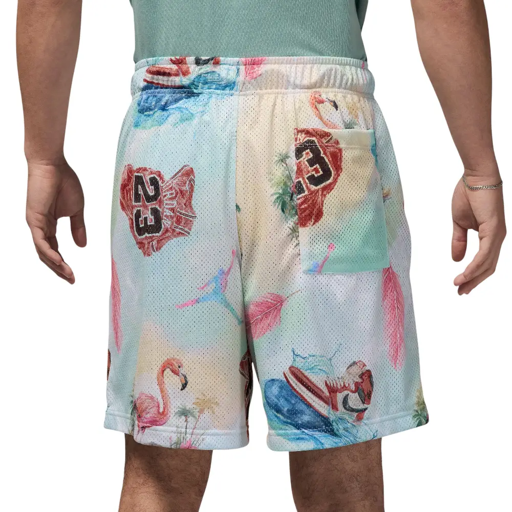 Essentials Printed Mesh Shorts Glacier Blue - Image 2