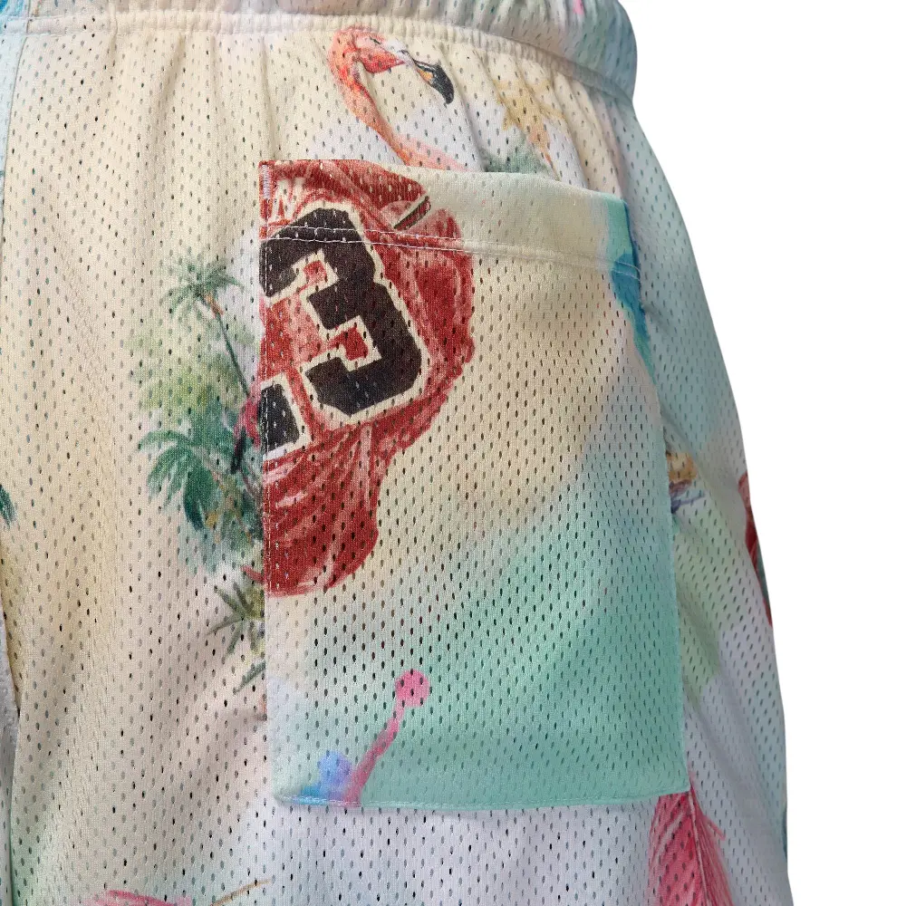Essentials Printed Mesh Shorts Glacier Blue - Image 4