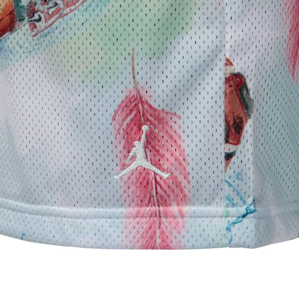 Essentials Printed Mesh Shorts Glacier Blue - Image 5