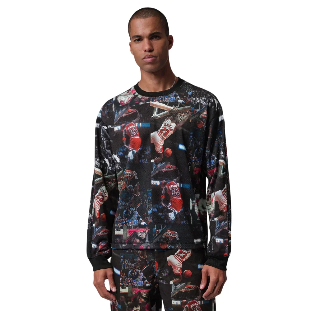 Flight Printed Long-Sleeve Jersey Black
