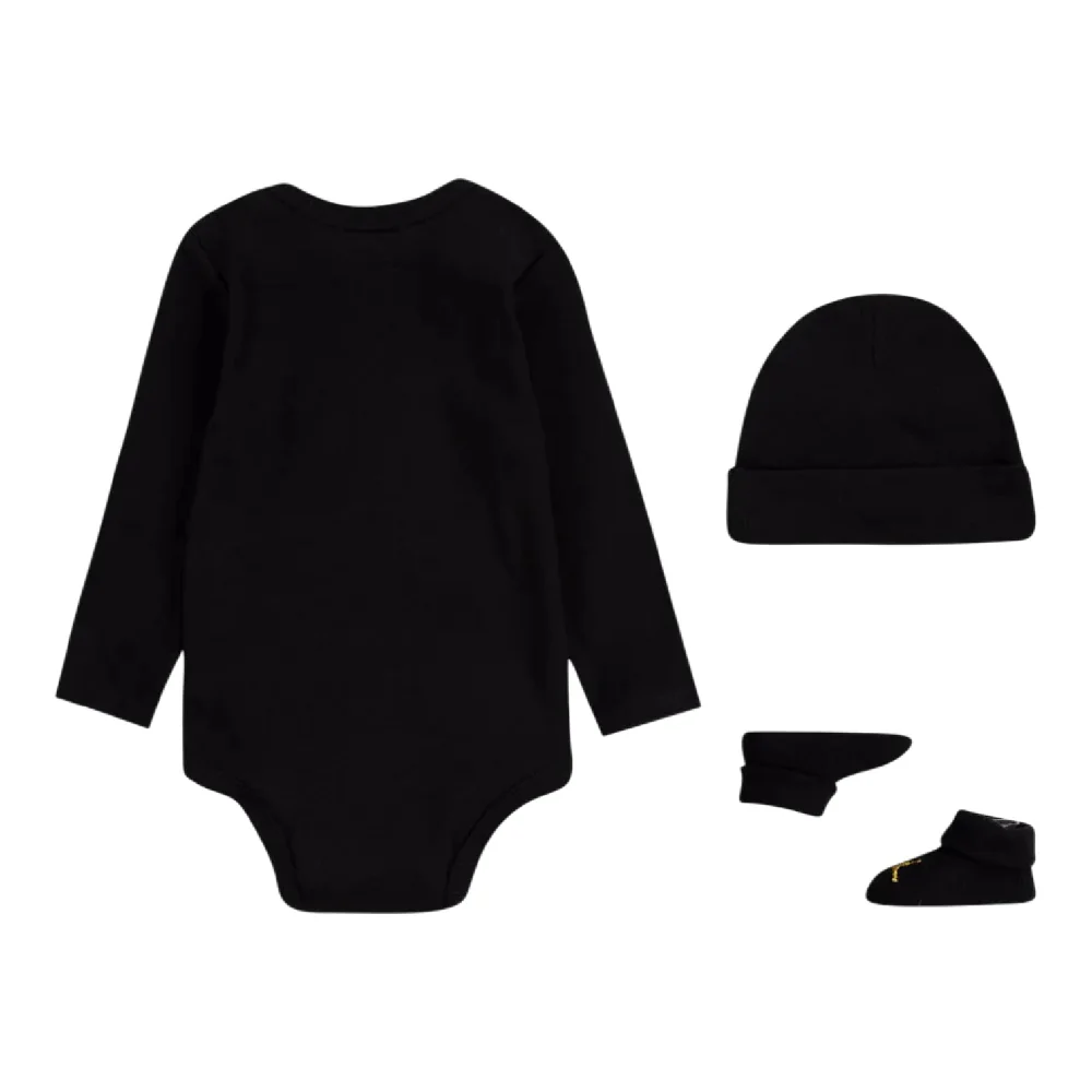 Romper/Hat/Slippers Set - 6-12M Black - Image 2