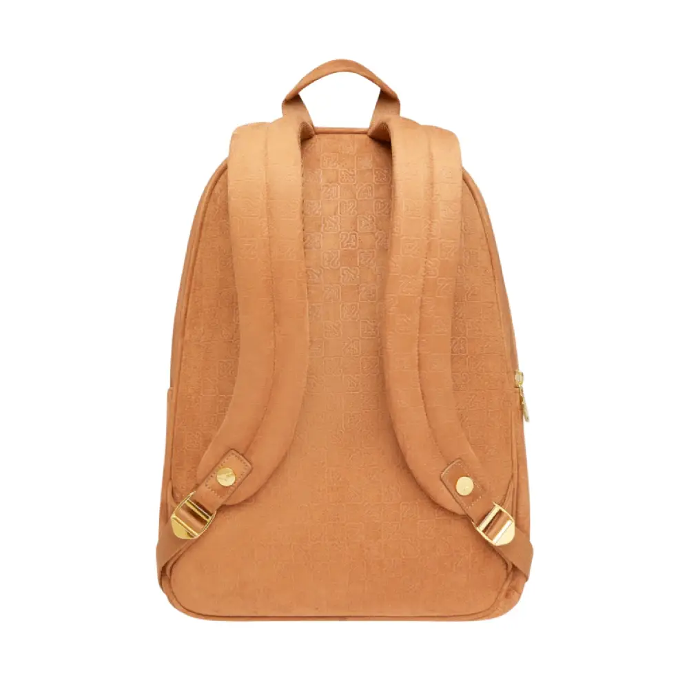 Suede Monogram Backpack Beige - Image 2